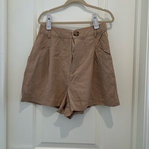 Zara Beige high waisted shorts.